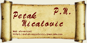 Petak Mićalović vizit kartica